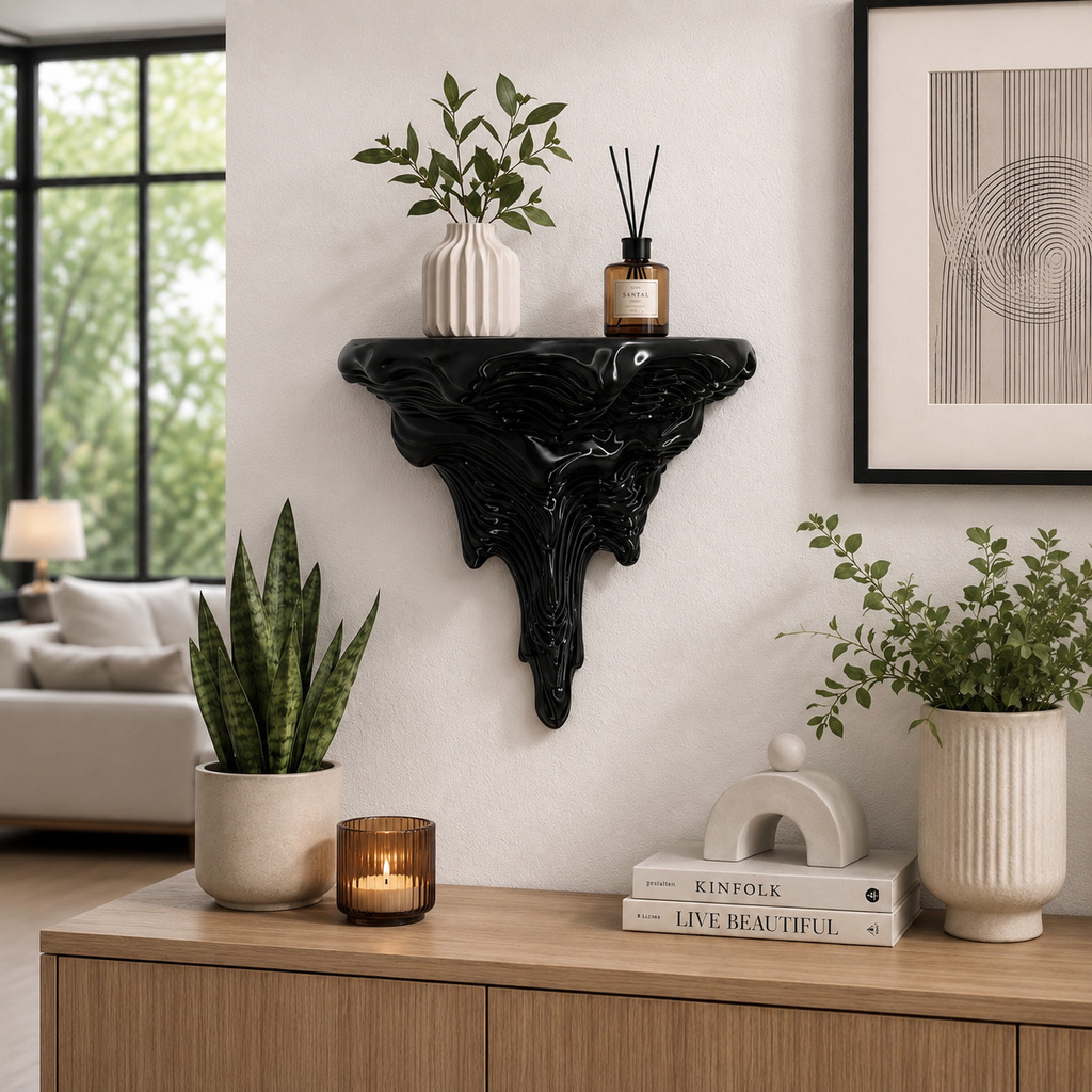 Round Melting Floating Wall Shelf
