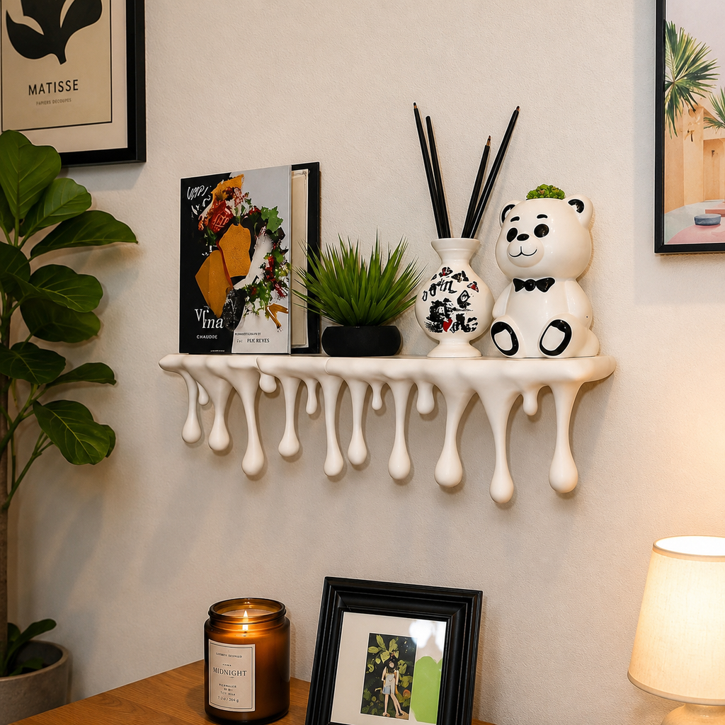 Rectangular Melting Drip Floating Wall Shelf