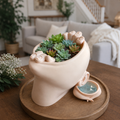 “Let Me Out” Planter – 3D Printed Head Pot with Drainage Tray