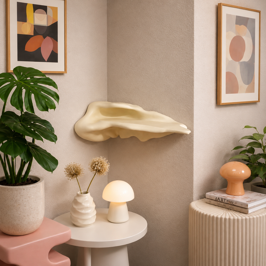 Contour Corner Wall Shelf + Hidden Compartment