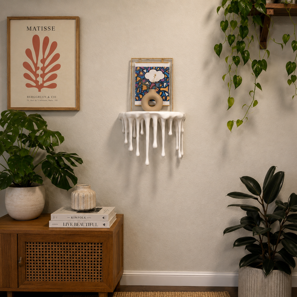 Round Melting Drip Floating Wall Shelf