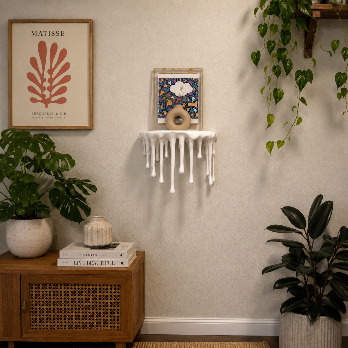 Round Melting Drip Floating Wall Shelf