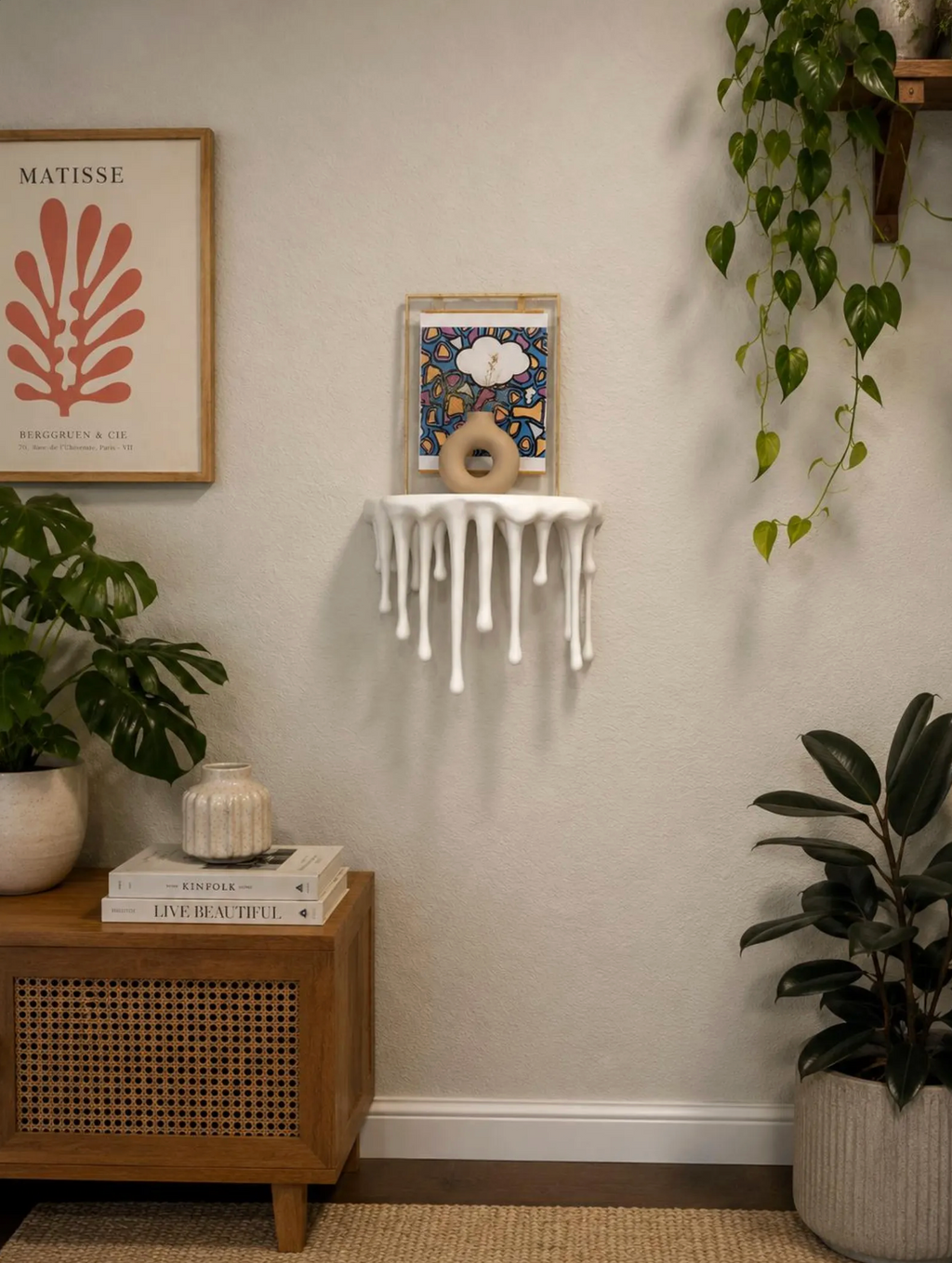Round Melting Drip Floating Wall Shelf