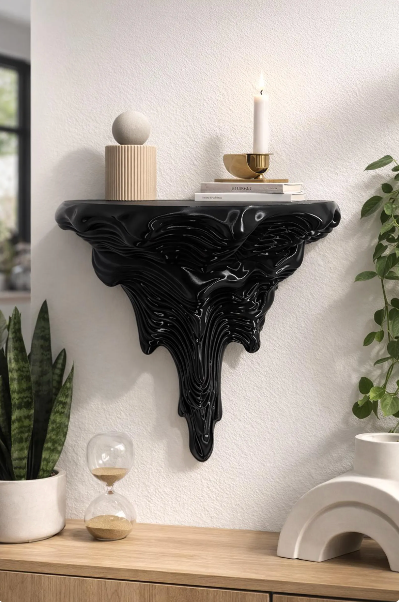 Round Melting Drip Floating Wall Shelf