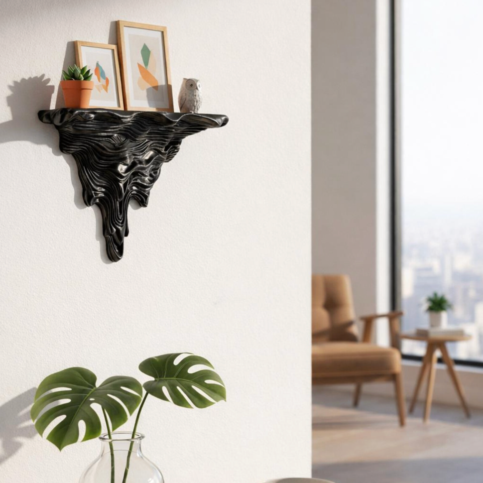 Rectangular Melting Floating Wall Shelf