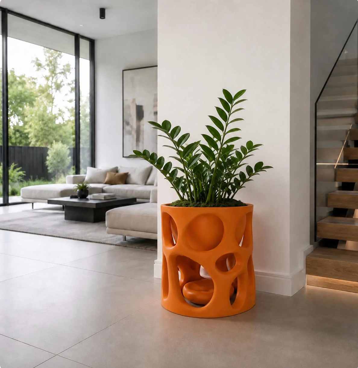 Huge Organic Plant Pot + Drip Tray