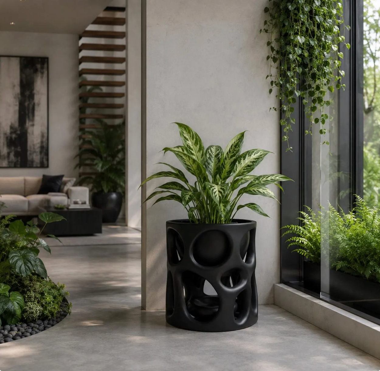 Huge Organic Plant Pot + Drip Tray