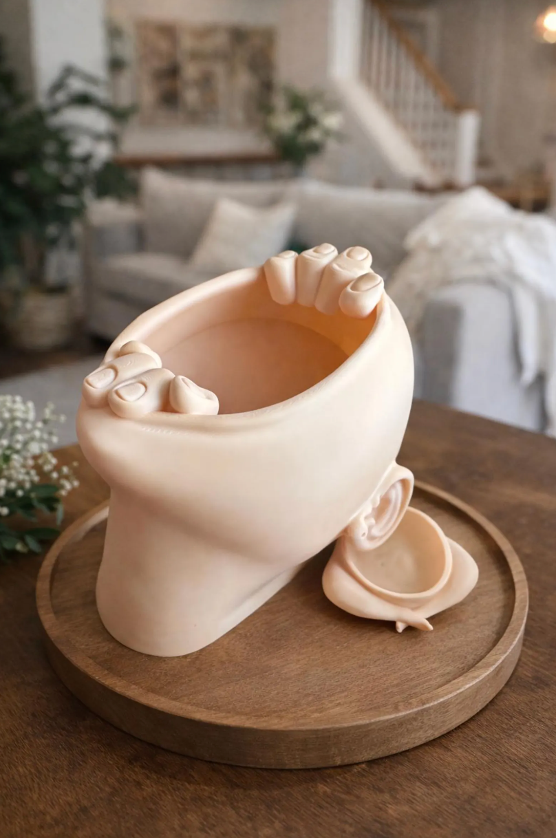 “Let Me Out” Planter – 3D Printed Head Pot with Drainage Tray