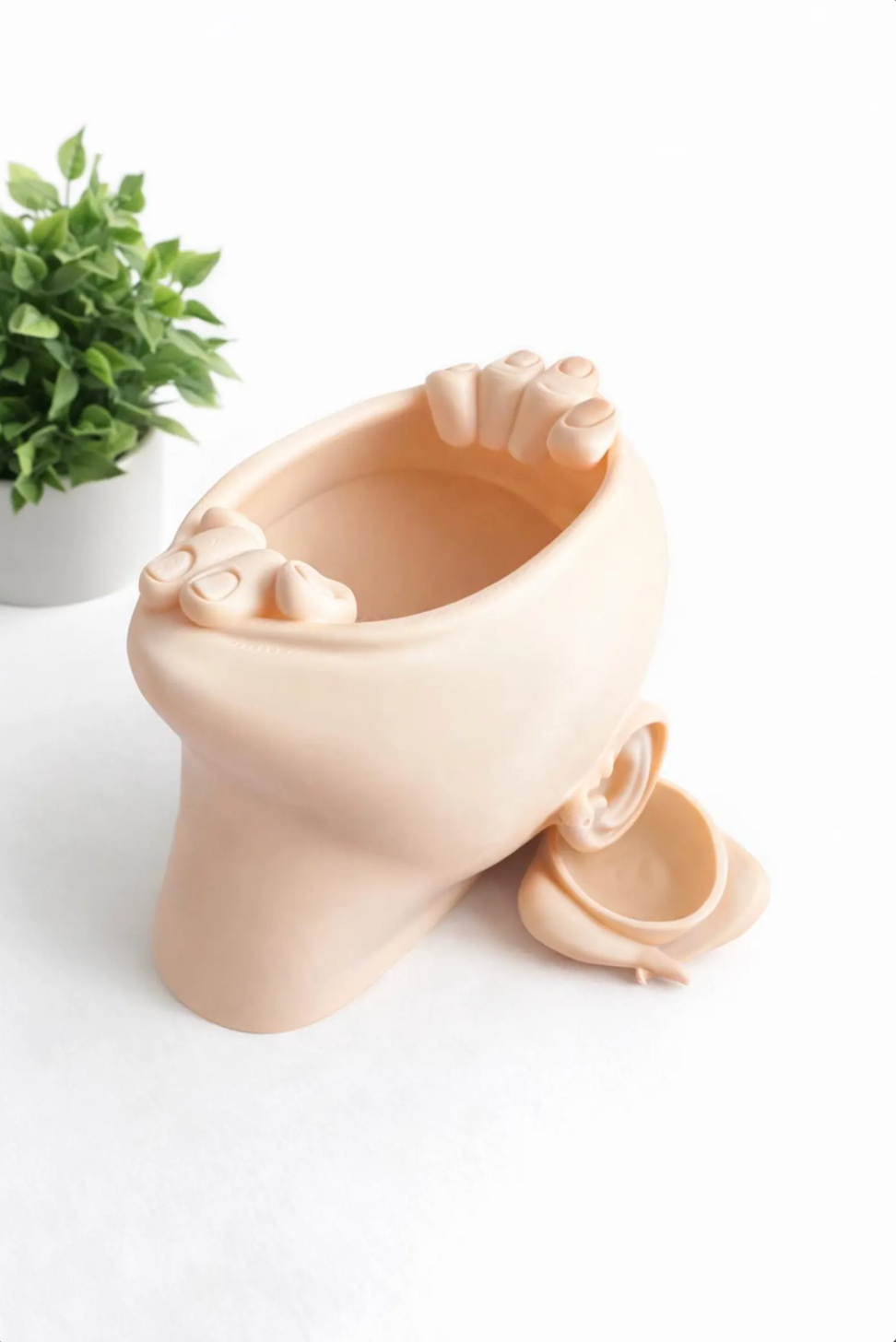 “Let Me Out” Planter – 3D Printed Head Pot with Drainage Tray