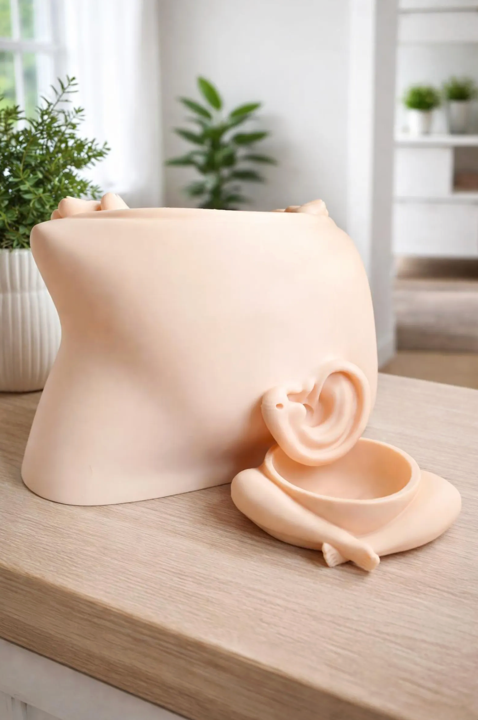 “Let Me Out” Planter – 3D Printed Head Pot with Drainage Tray