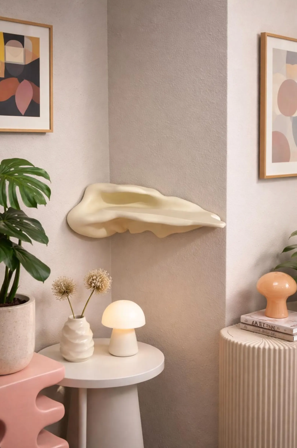 Contour Corner Wall Shelf + Hidden Compartment