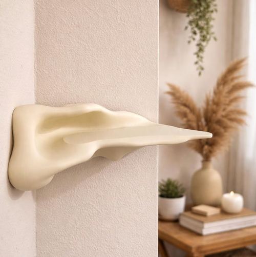 Contour Corner Wall Shelf + Hidden Compartment