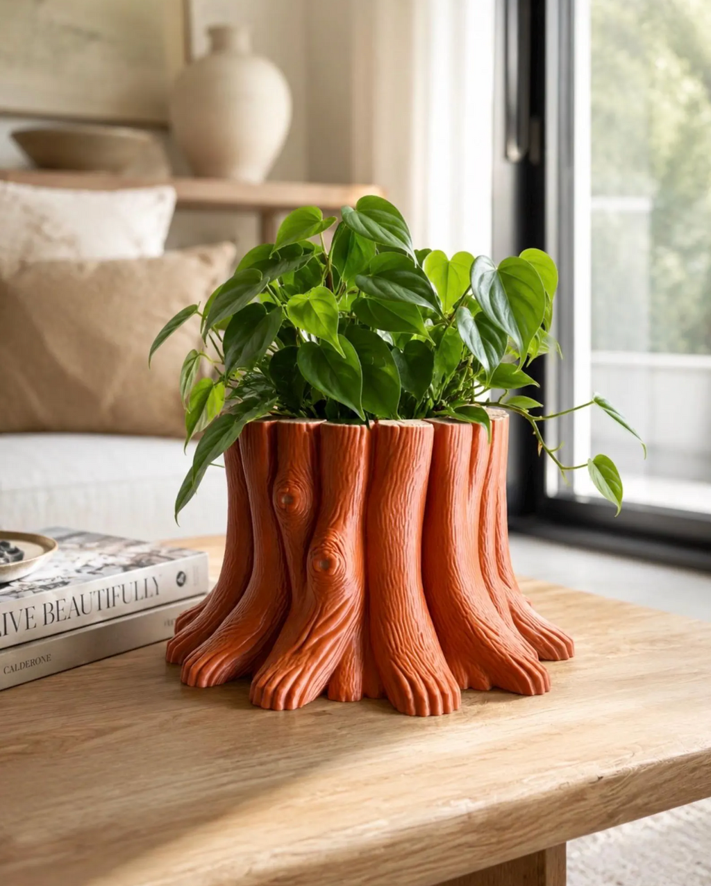 Tree Stump Planter + Removable Sleeve