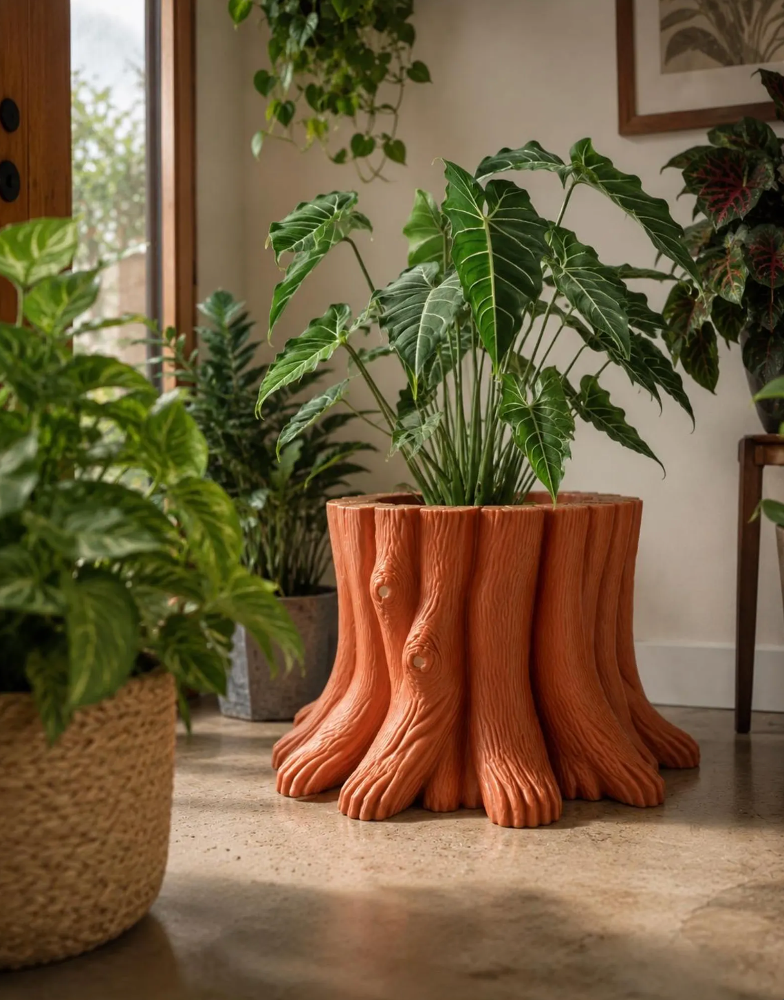 Tree Stump Planter + Removable Sleeve