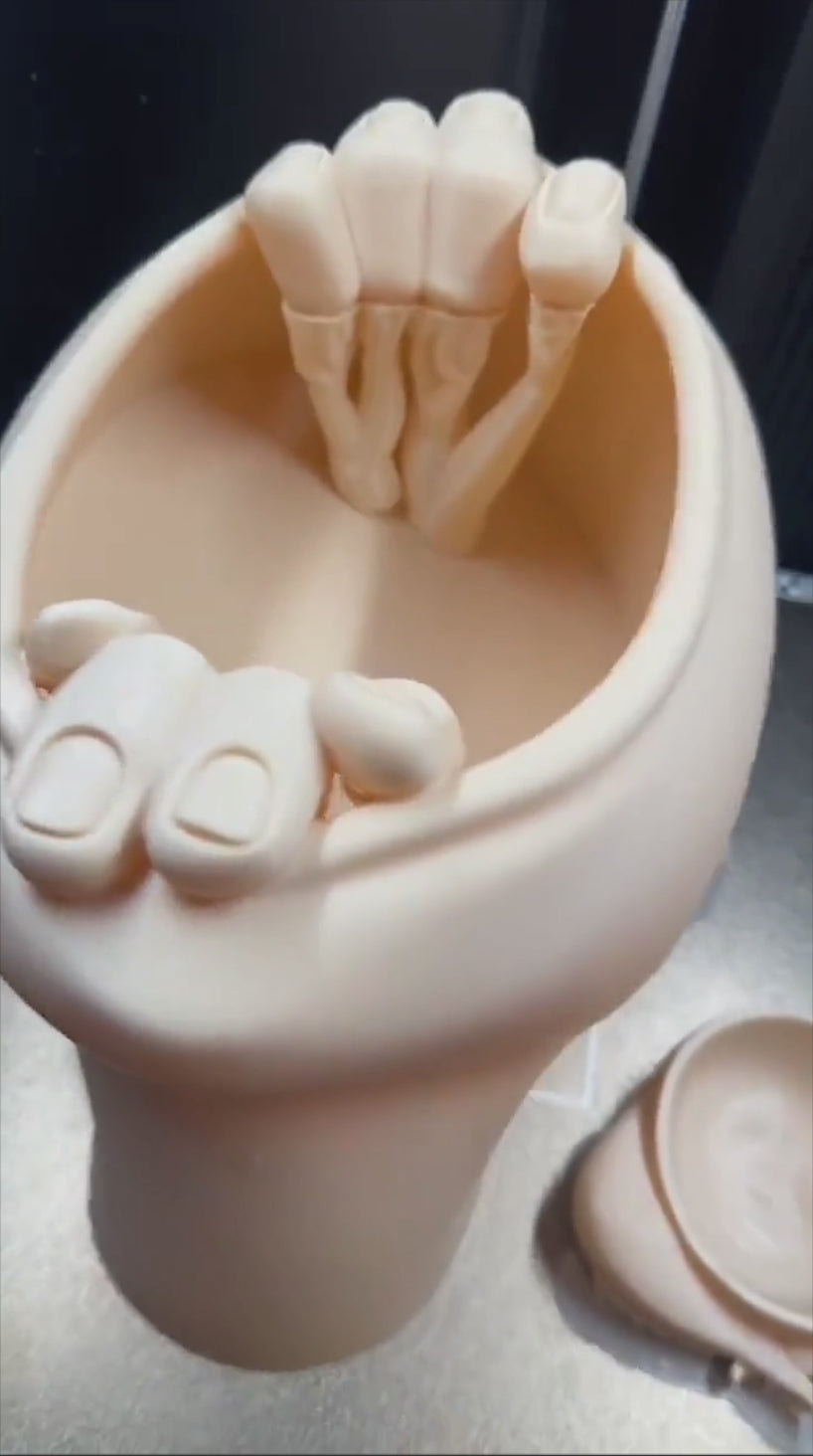 “Let Me Out” Planter – 3D Printed Head Pot with Drainage Tray